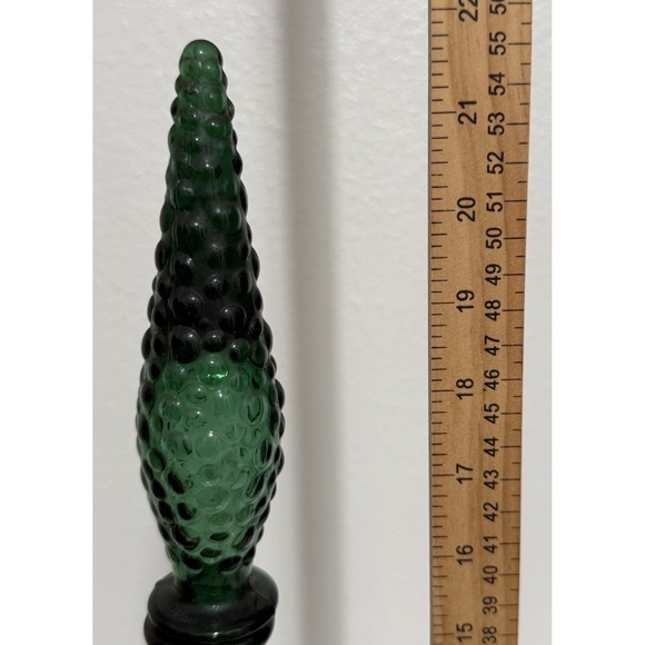 Vintage MCM Green Hobnail Glass Decanter Genie Bottle 21" - Picture 10 of 12